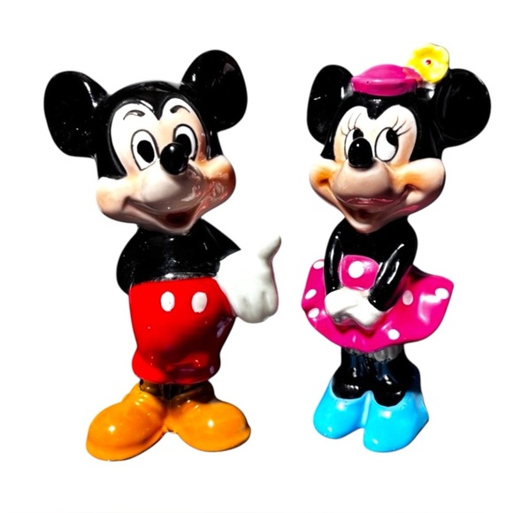 Vintage Disney Mickey & Minnie Ceramic Figurines~6 Inch - Picture 1 of 3